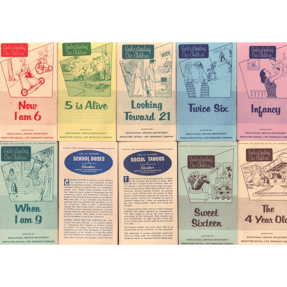 Vintage 1950s Educators Mutual Life Insurance Child Psychology Pamphlets Lot - Picture 4 of 5